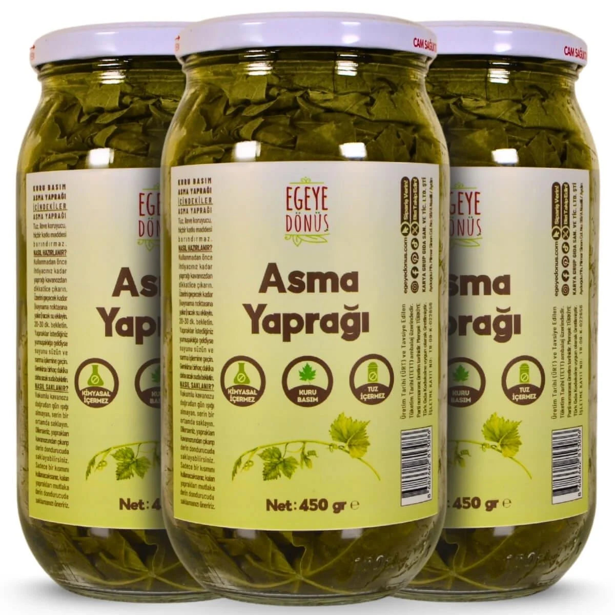 Asma Yaprağı - Kuru Basım 3'lü Set