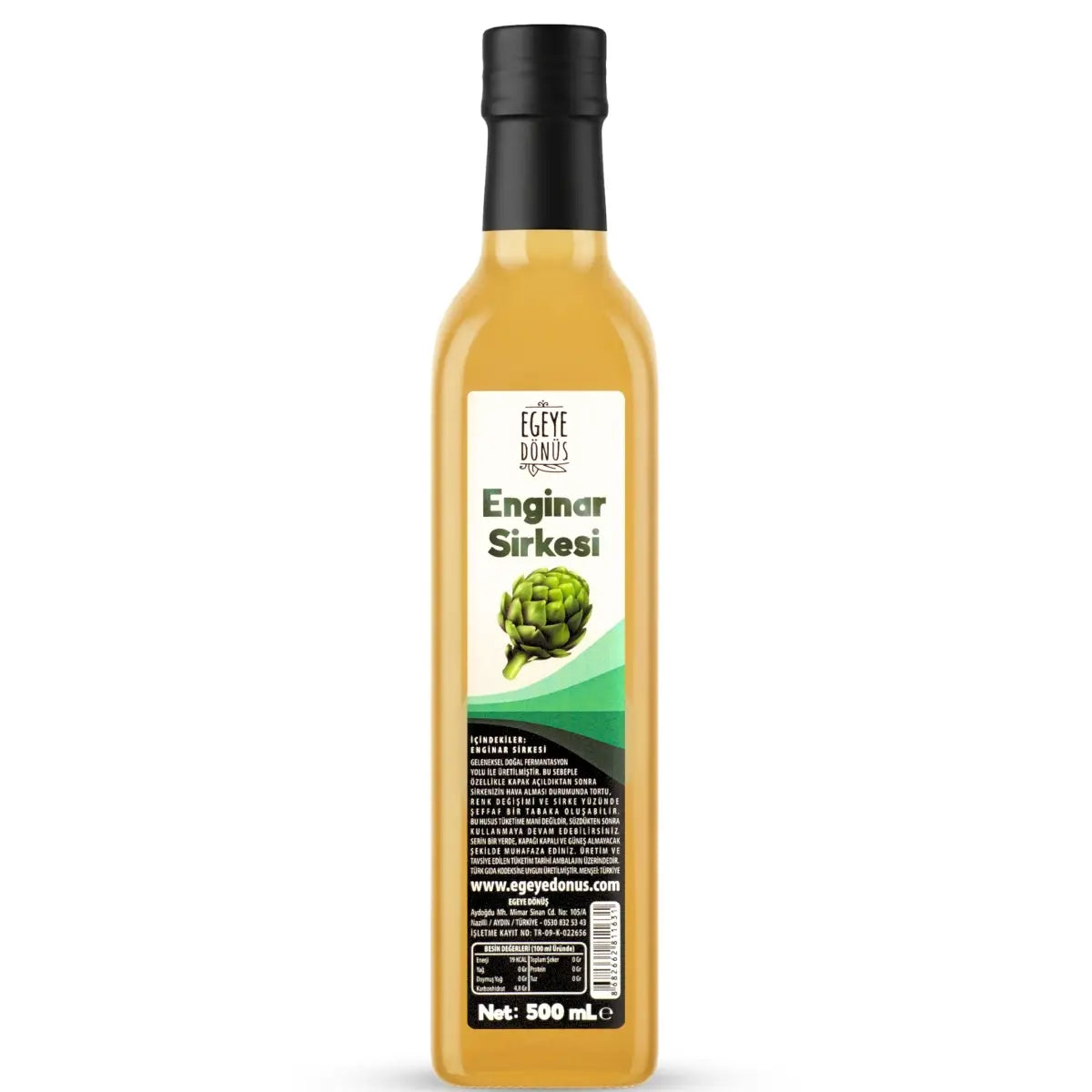 Egeye Dönüş Doğal Fermente Enginar Sirkesi 500 ml cam şişe