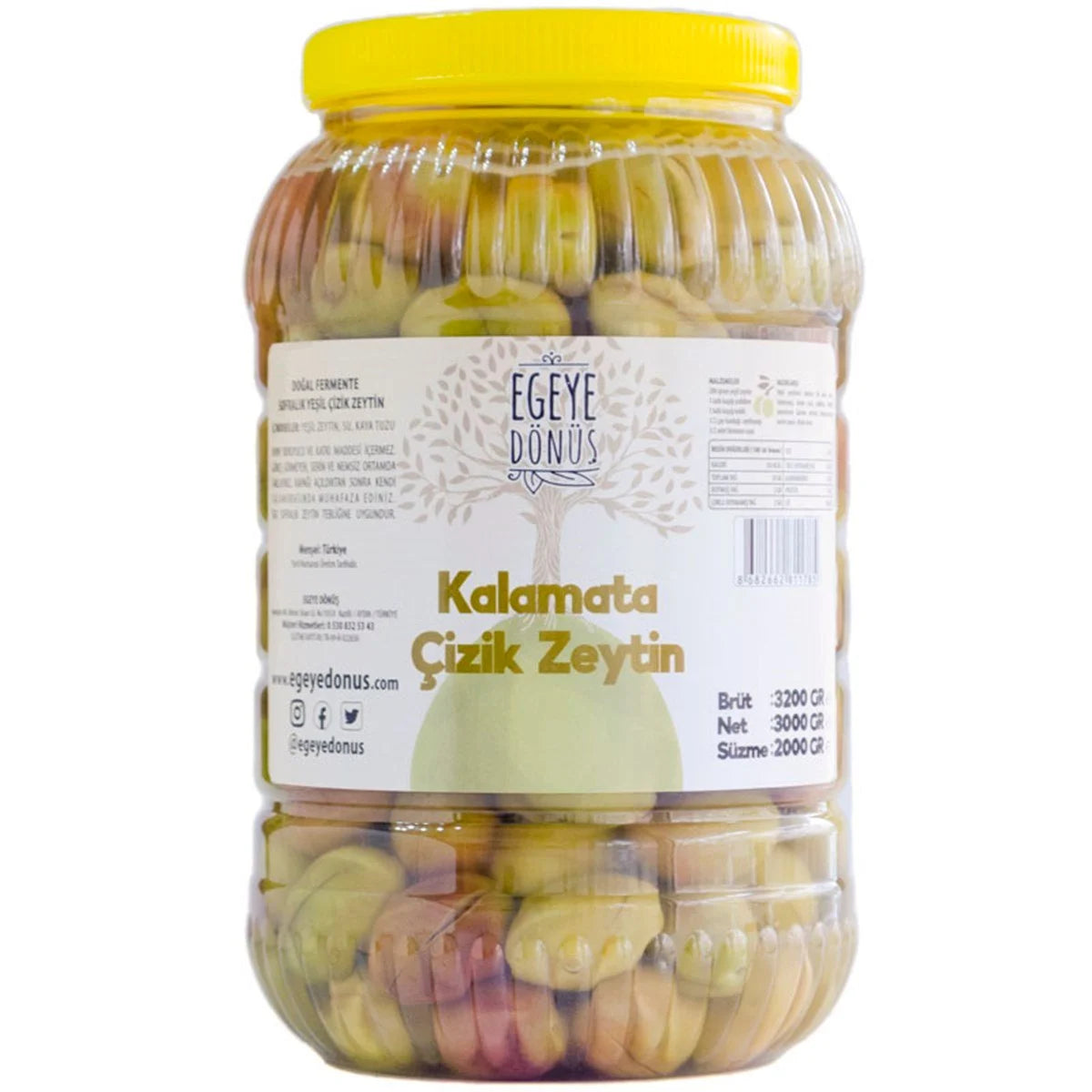 Kalamata Yeşil Çizik Zeytin (2 Kg.)