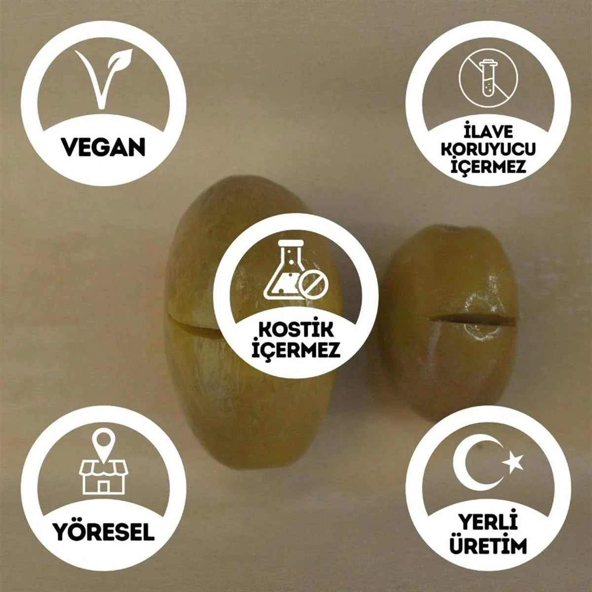 Kalamata Yeşil Kırma Zeytin (2 Kg.)