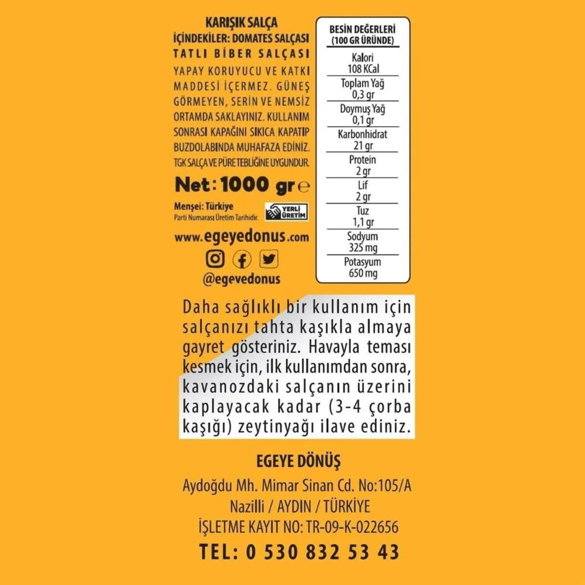 Karışık Salça - 1 Kg