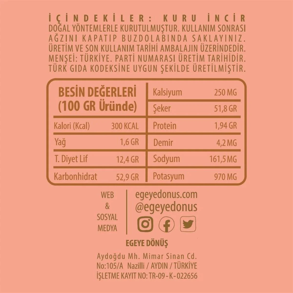 Kuru İncir-Dağ İncisi (1 Kg.)