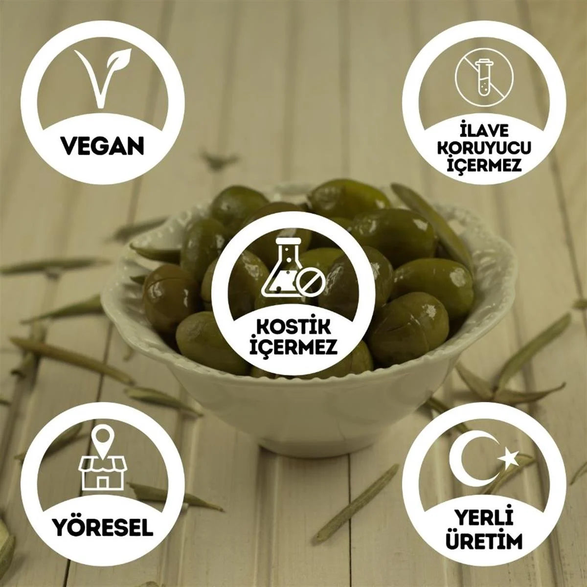 Nardane Yeşil Kırma Zeytin (1 Kg.)