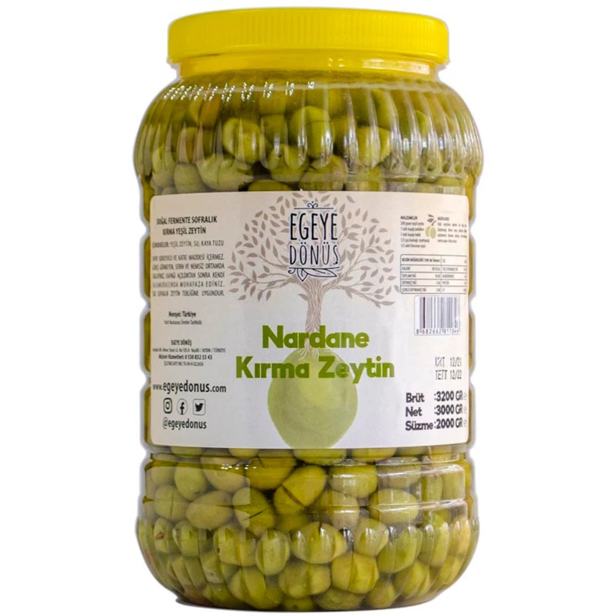 Nardane Yeşil Kırma Zeytin (2 Kg.)