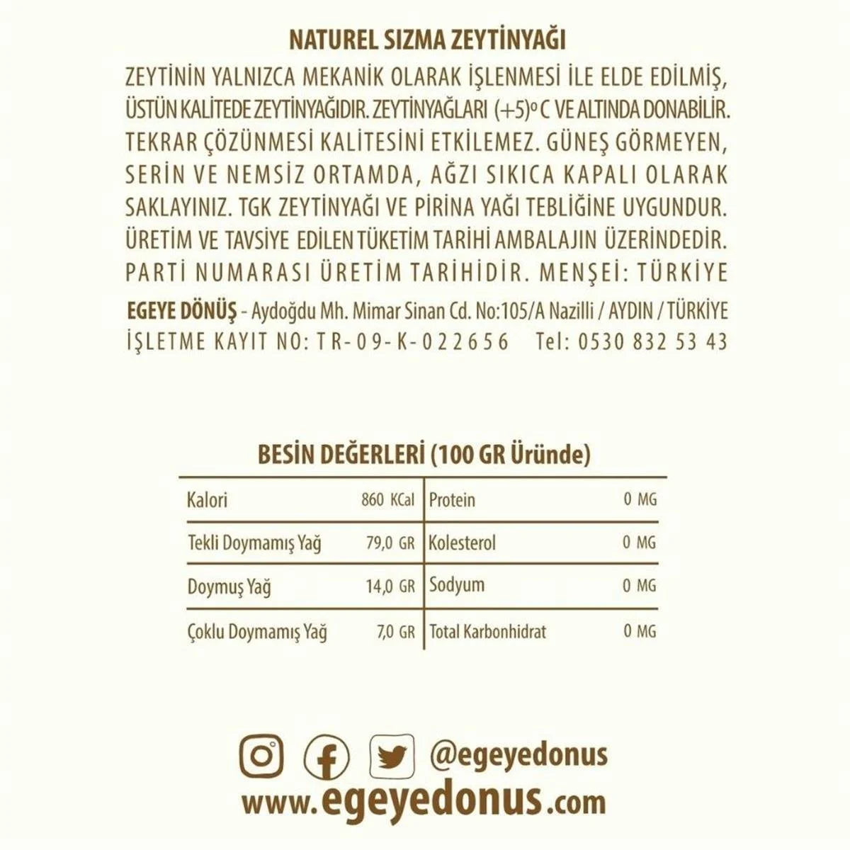 Naturel Sızma Zeytinyağı (5 Lt.)