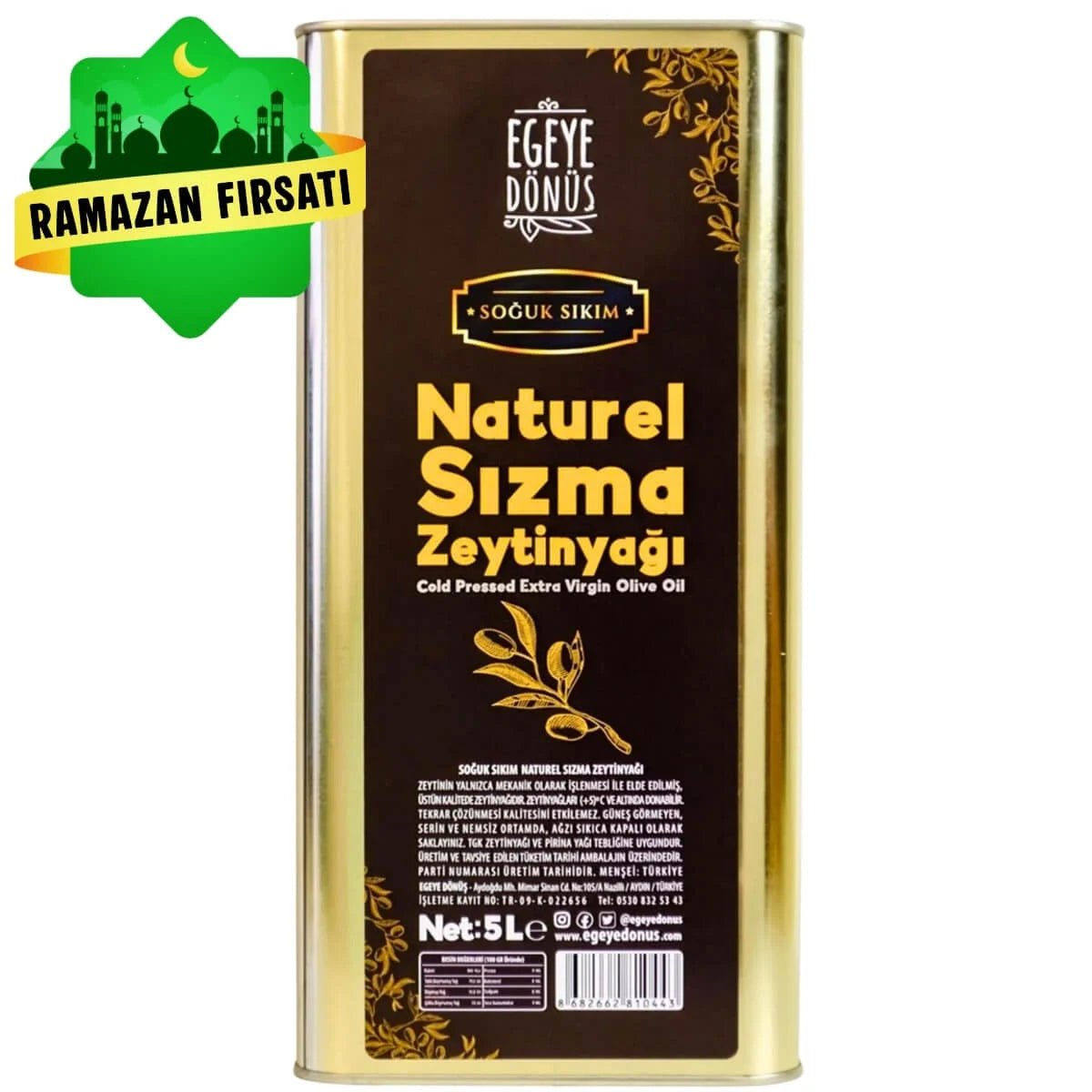 Soğuk Sıkım Zeytinyağı (5 Lt.)