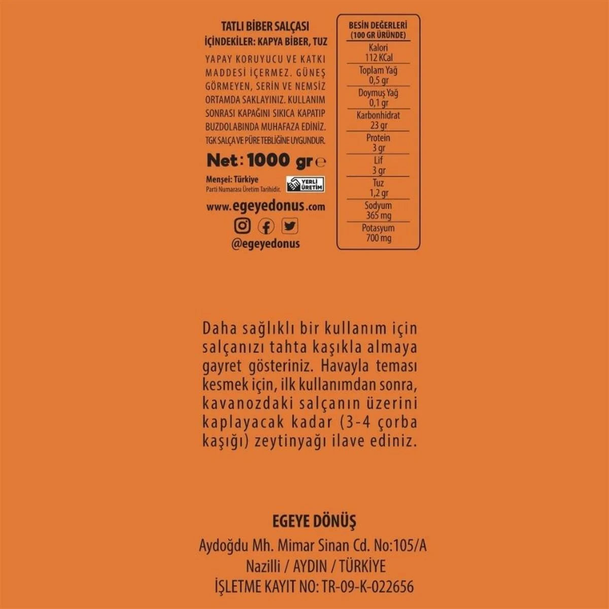 Tatlı Biber Salçası - 1 kg