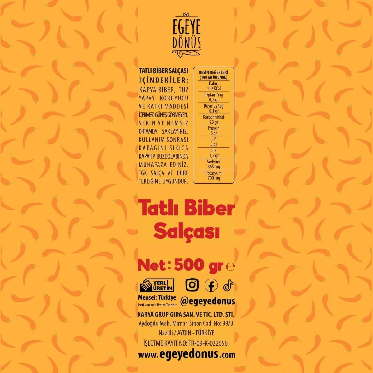 Tatlı Biber Salçası - 500 gr