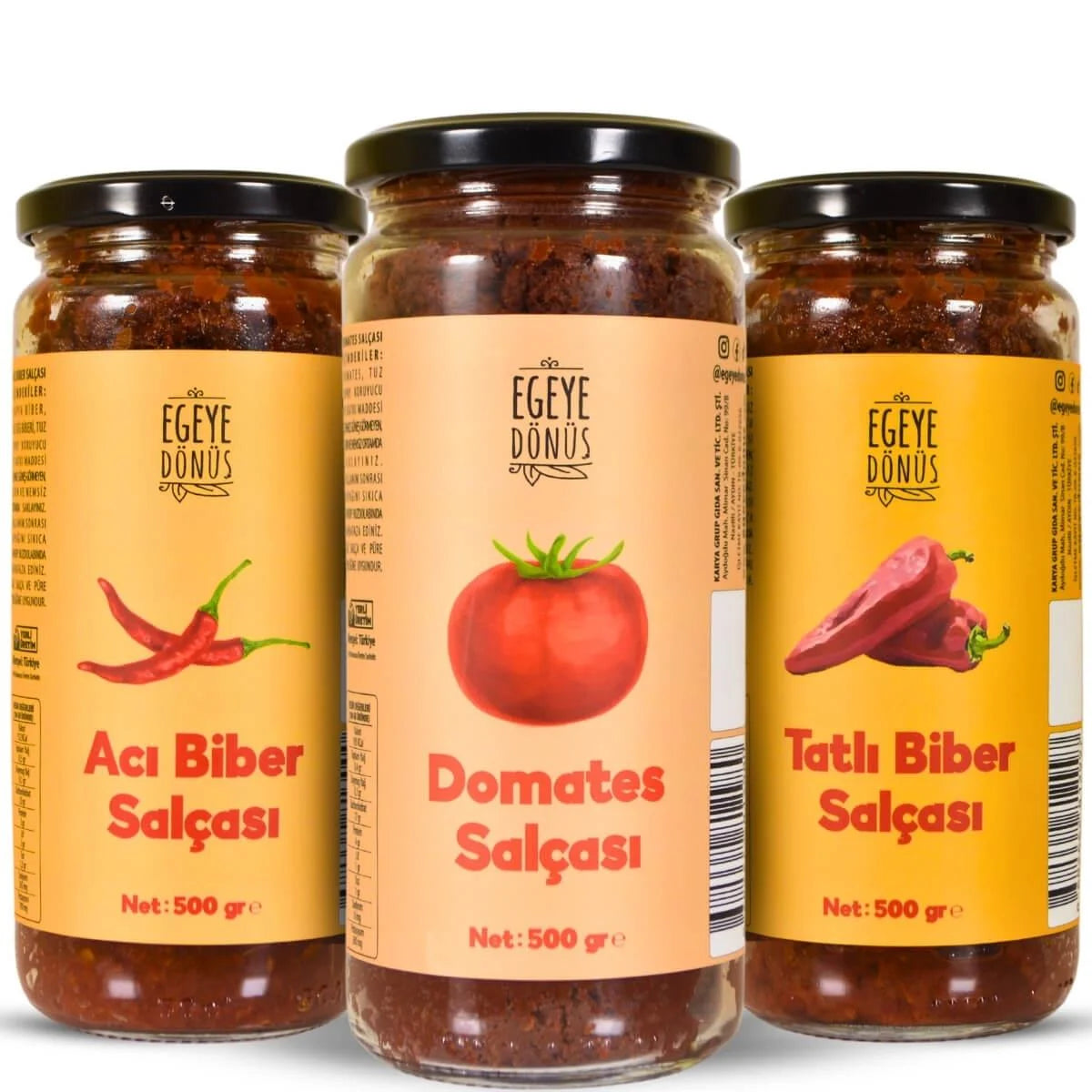 Üçlü Salça Seti 3 x 500 gr