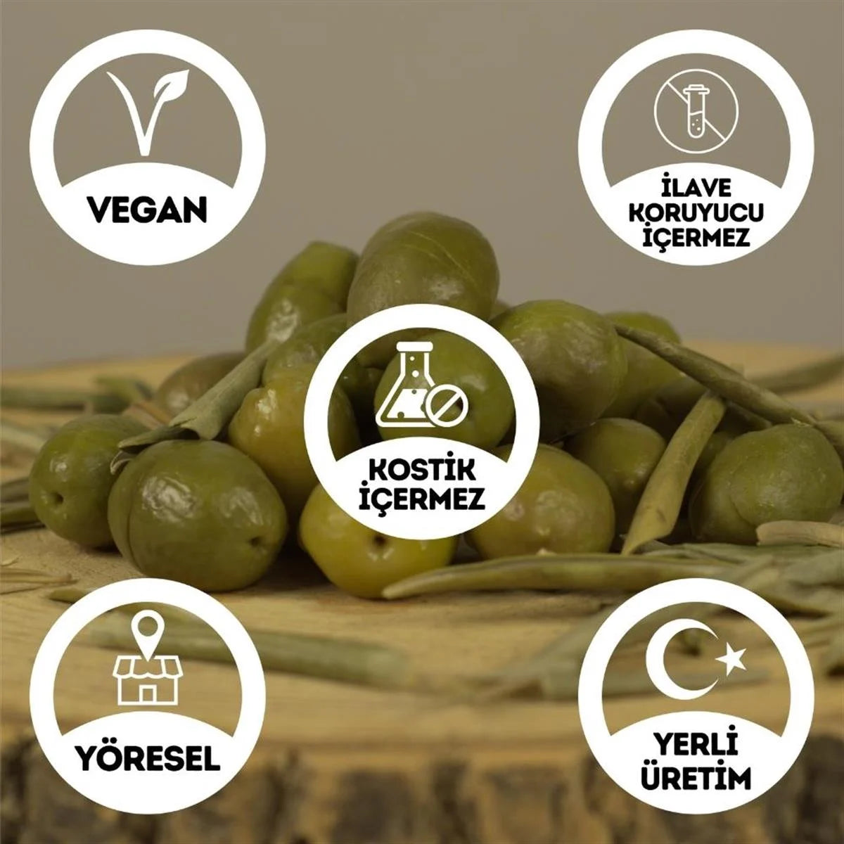 Yeşil Kırma Zeytin (1 Kg.)