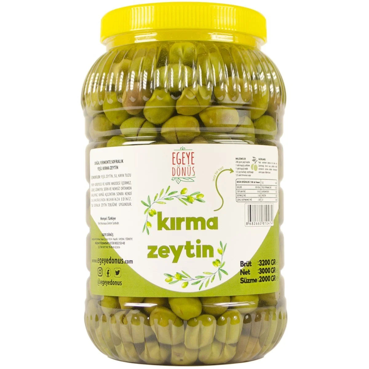 Yeşil Kırma Zeytin (2 Kg.)