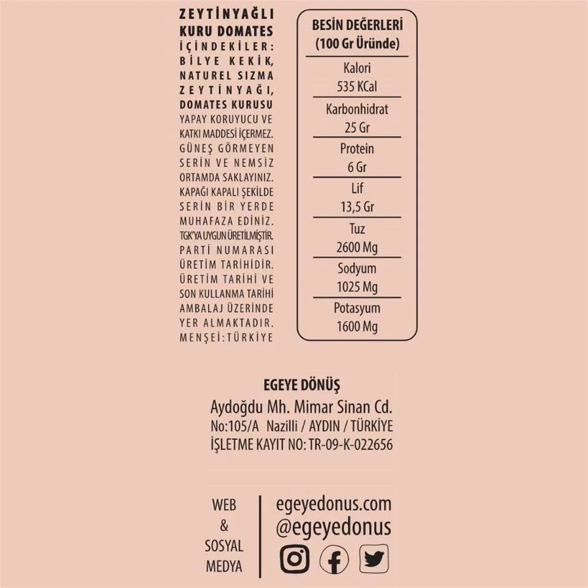 Zeytinyağlı Kuru Domates